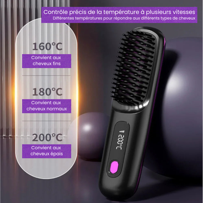 Brosse Lissante Magnétique™ – Sans fil & Ions négatifs