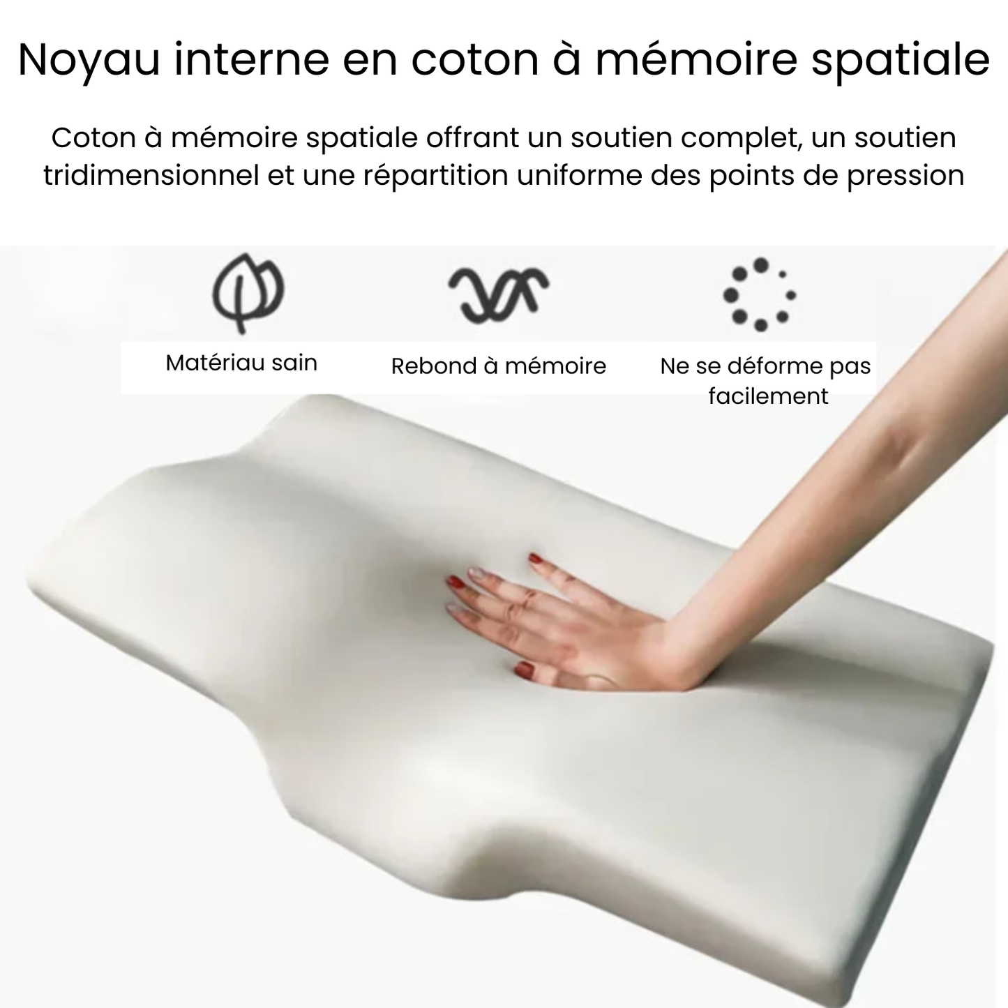 Oreiller cervical ergonomique en mousse à mémoire de forme