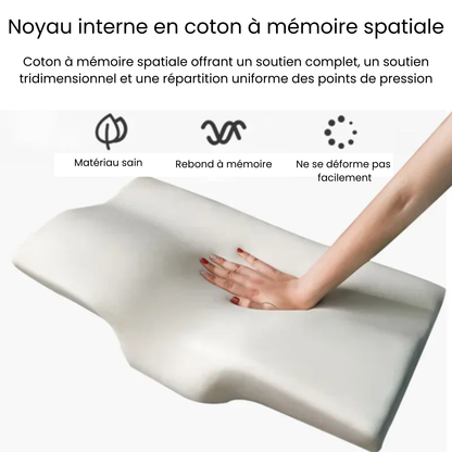 Oreiller cervical ergonomique en mousse à mémoire de forme