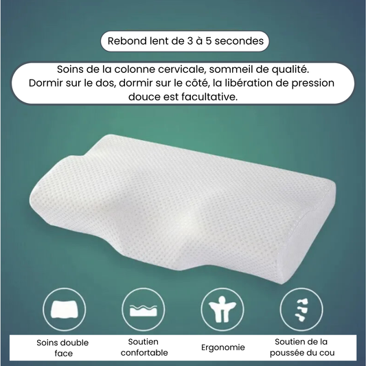 Oreiller cervical ergonomique en mousse à mémoire de forme