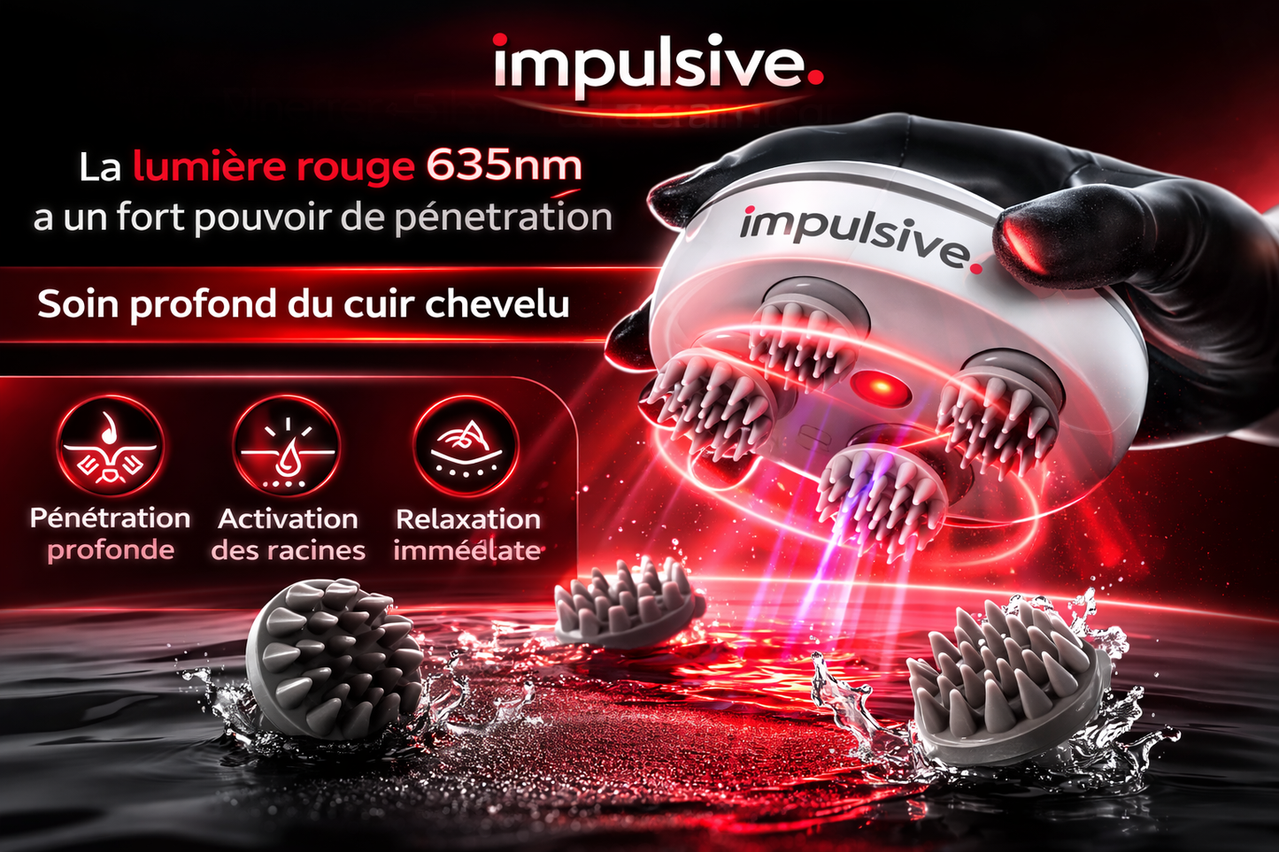 Stimulateur Capillaire Électrique – Active la Pousse & Soulage les Tensions