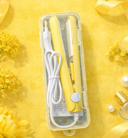 Mini fer à lisser et boucleur en céramique, rechargeable USB,  Ions négatifs anti-frisottis (Prise EU)