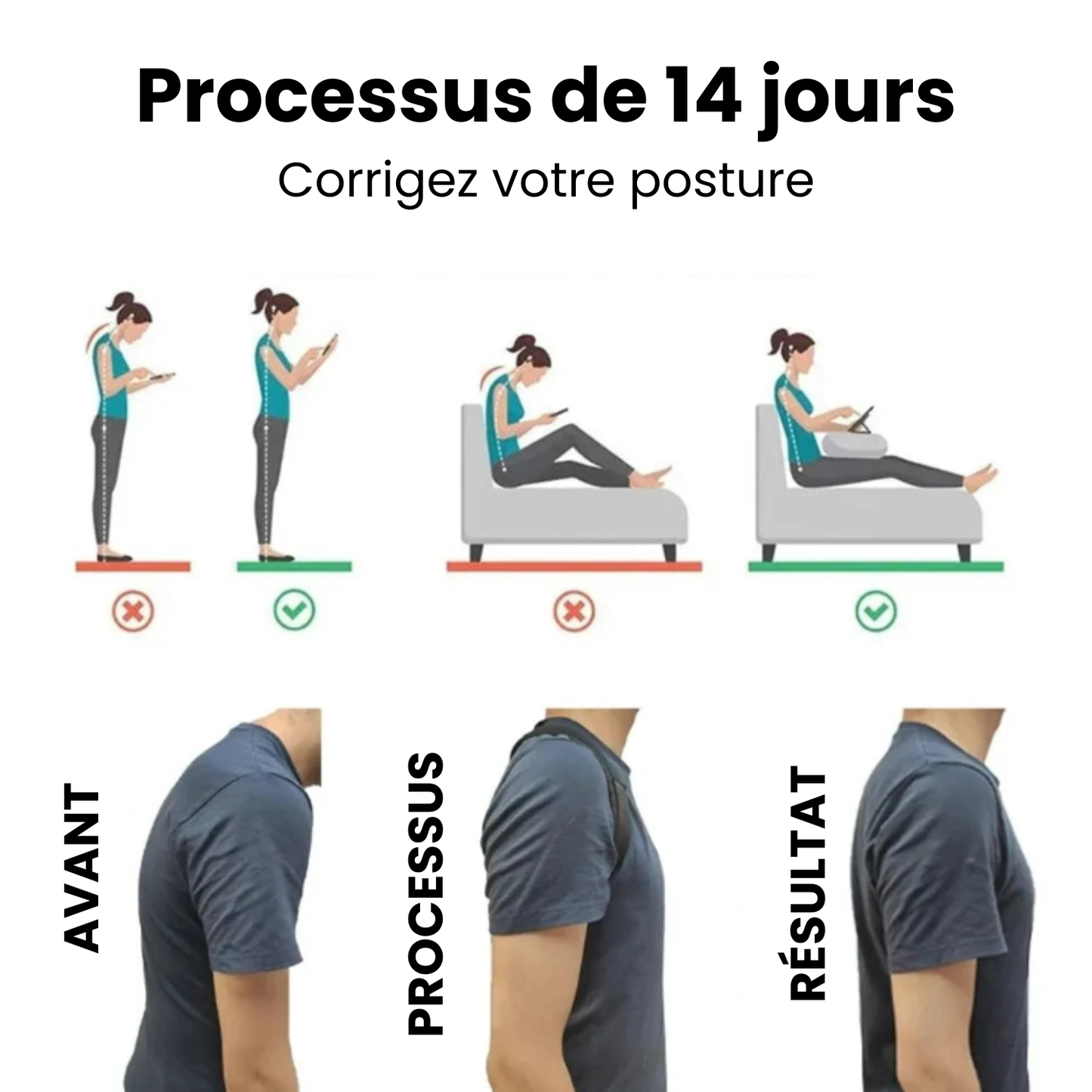 Ceinture correctrice de posture ergonomique