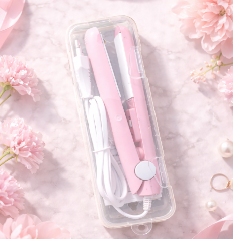 Mini fer à lisser et boucleur en céramique, rechargeable USB,  Ions négatifs anti-frisottis (Prise EU)