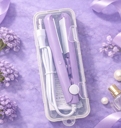 Mini fer à lisser et boucleur en céramique, rechargeable USB,  Ions négatifs anti-frisottis (Prise EU)